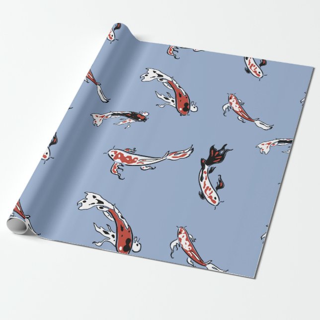 Papel De Regalo Patrón de peces Koi Carp (Desenrollado)