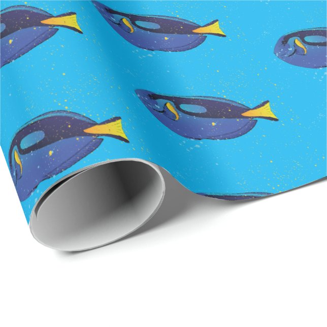 Papel De Regalo Patrón de peces tropicales del acuario marino Blue (Esquina del rollo)