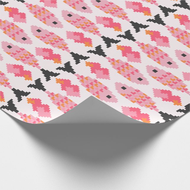 Papel De Regalo Patrón de peces y corazones en píxeles (Esquina)
