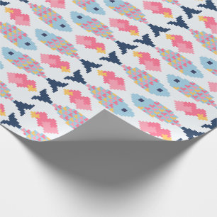 Papel De Regalo Patrón de peces y corazones en píxeles