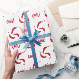 Papel De Regalo Patrón de Peppers para Chili Rojo