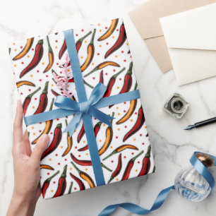 Papel De Regalo Patrón de Peppers para Chili Rojo