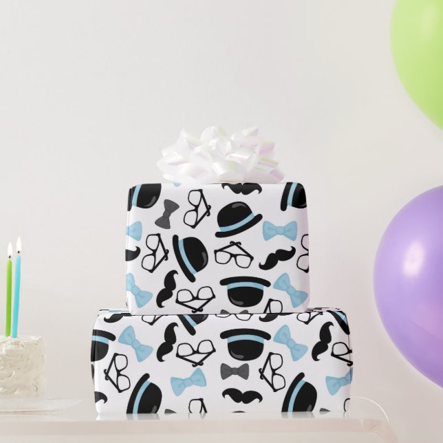 Papel De Regalo Patrón de pequeño hombre (Regalos de fiesta)