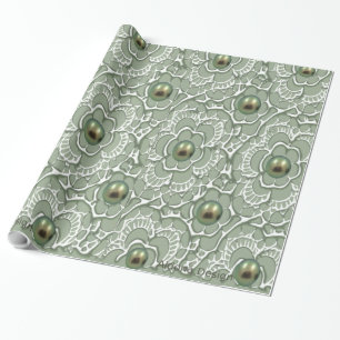 Papel De Regalo Patrón de perla verde para regalos