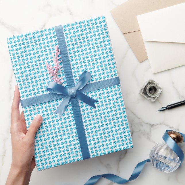 Papel De Regalo Patrón de perlas azules (Regalar)
