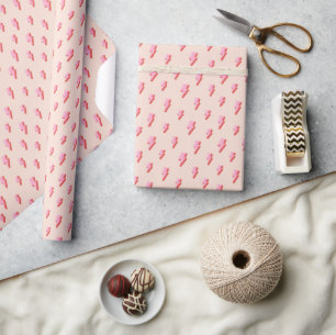Papel De Regalo Patrón de pernos de luz rosa