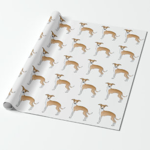 Papel De Regalo Patrón De Perro Amanecer Y Blanco Italiano Grisón