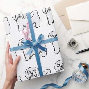 Papel De Regalo Patrón de perro blanco de dibujos animados de Havá