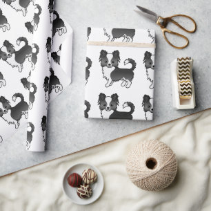 Papel De Regalo Patrón de perro Chihuahua de abrigo largo blanco y