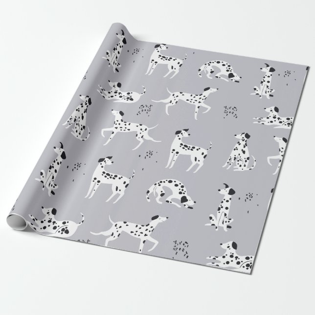 Papel De Regalo Patrón de perro dálmata lindo (Desenrollado)