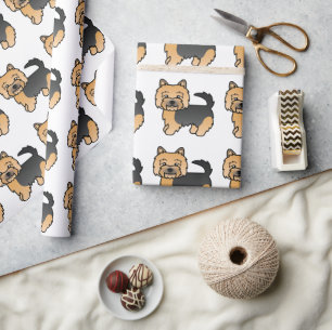 Papel De Regalo Patrón De Perro De Caricatura De Black And Tan Nor