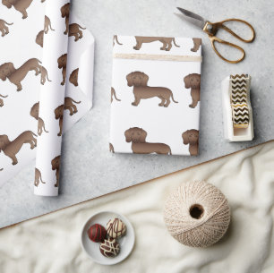 Papel De Regalo Patrón de perro de dibujos animados Dachshund de p