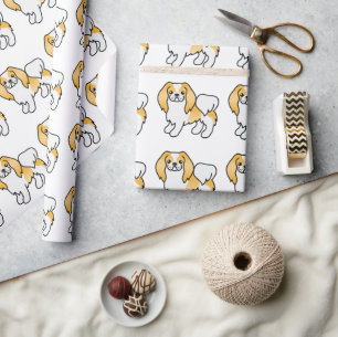 Papel De Regalo Patrón de perro de dibujos animados japonés Chin b