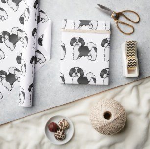 Papel De Regalo Patrón de perro de dibujos animados Lhasa Apso en