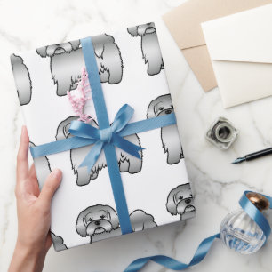Papel De Regalo Patrón de perro de dibujos animados Lhasa Apso pla