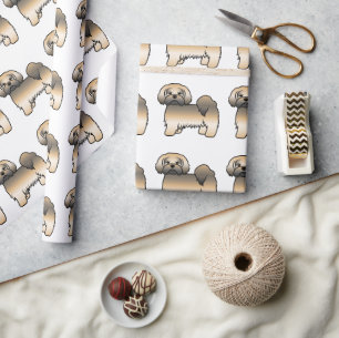 Papel De Regalo Patrón de perro de dibujos animados Lhasa Apso Sab
