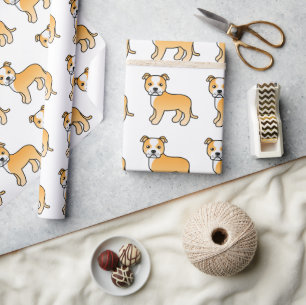 Papel De Regalo Patrón de perro de dibujos animados lindo Staffie
