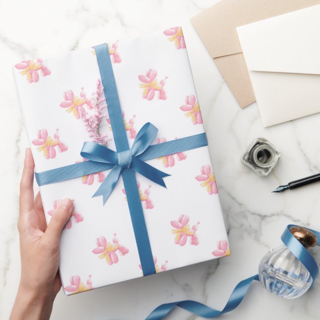 Papel De Regalo Patrón de perro de globo de Coquette (Regalar)