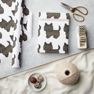 Papel De Regalo Patrón de perro de la caricatura del Terrier del B