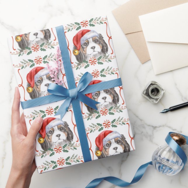 Papel De Regalo Patrón de perro del rey Charles Spaniel (Regalar)