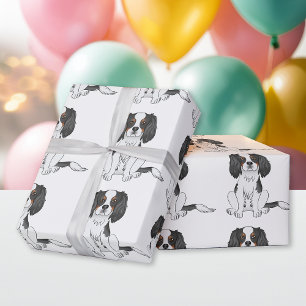 Papel De Regalo Patrón de perro spaniel de rey Carlos caballero tr