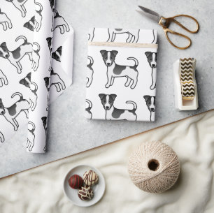 Papel De Regalo Patrón de perro Terrier Jack Russell de pelaje lis