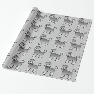 Papel De Regalo Patrón de perros Caniche juguete gris