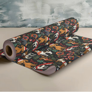 Papel De Regalo Patrón de perros navidades
