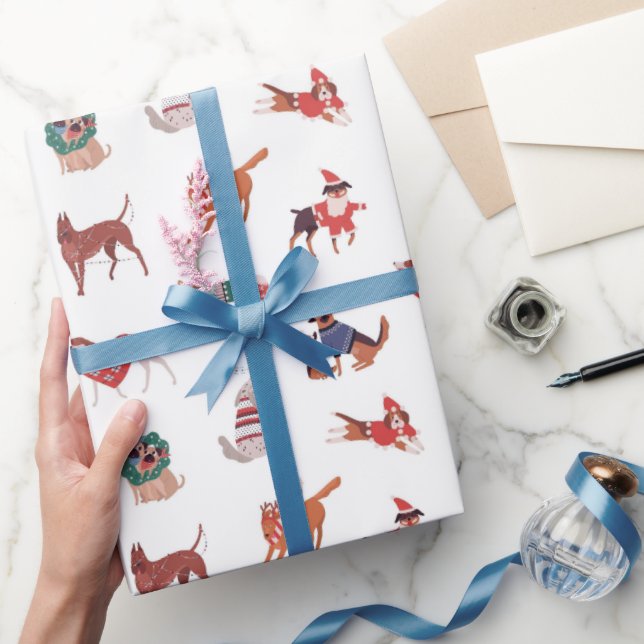 Papel De Regalo Patrón de perros Navidades modernos (Regalar)