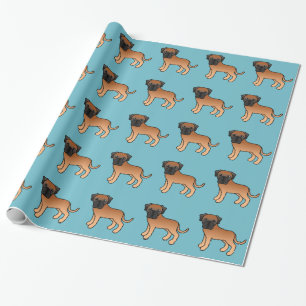 Papel De Regalo Patrón de perros Old English Mastiff albaricoque l