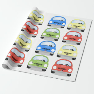 Papel De Regalo Patrón de personalizado de coche azul verde amaril