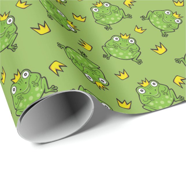 Papel De Regalo Patrón de Personalizado de ranas (Esquina del rollo)