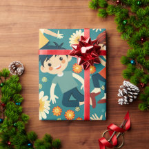 Patrón de Personalizado floral de niños alegres