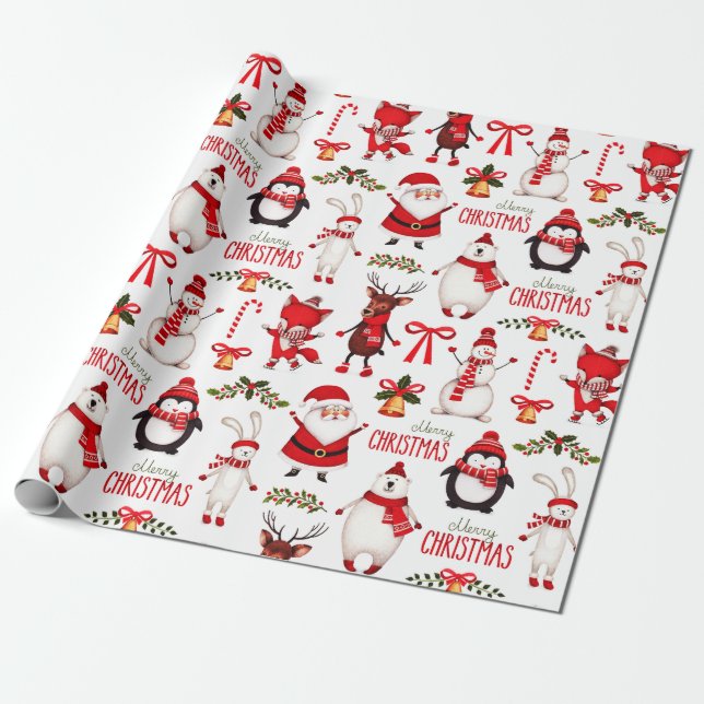 Papel De Regalo Patrón de Personalizados de Navidades pequeños (Desenrollado)