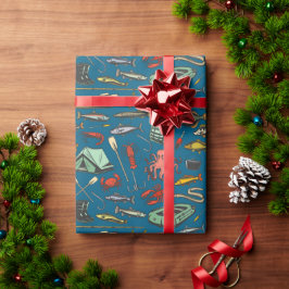 Papel De Regalo Patrón de pesca de goma de orilla del océano