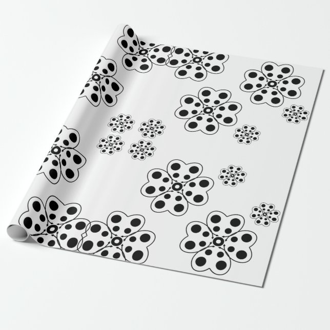 Papel De Regalo Patrón de Petales de Punto de Polka (Desenrollado)