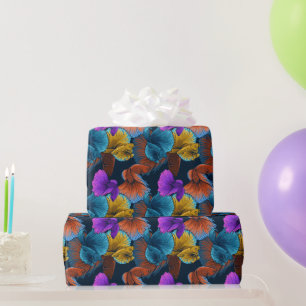 Papel De Regalo Patrón de pez beta vintage