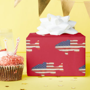 Papel De Regalo patrón de pez de bandera americana