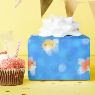Papel De Regalo Patrón de pez dorado en acuarela adorable