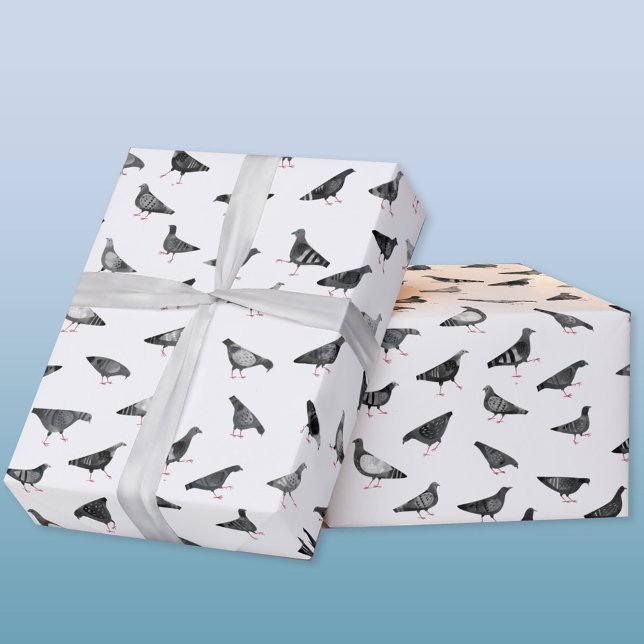 Papel De Regalo Patrón de pichón (Pigeon bird pattern gift wrapping paper roll)