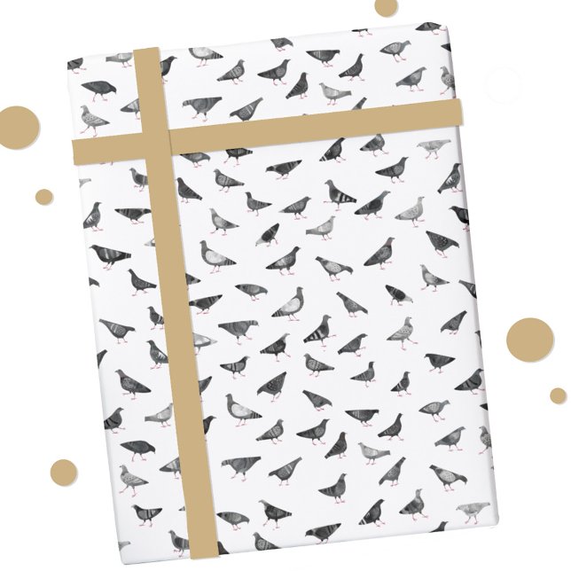 Papel De Regalo Patrón de pichón (Fun pigeon bird pattern gift wrapping paper roll)