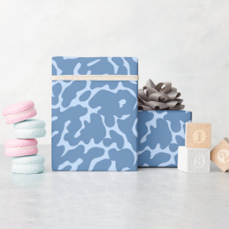 Papel De Regalo Patrón de piel de leopardo azul claro