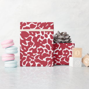 Papel De Regalo Patrón de piel de leopardo rojo navidades