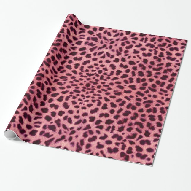 Papel De Regalo Patrón de piel de leopardo rosa (Desenrollado)