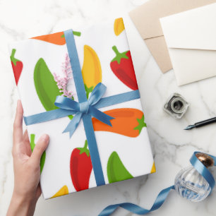 Papel De Regalo Patrón de pimientos de chile divertido Envoltura