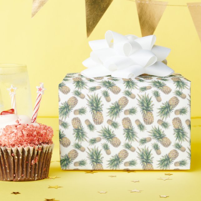Papel De Regalo Patrón de piña acuarela (Fiesta de cumpleaños )