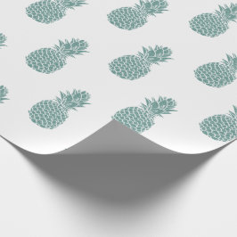 Papel De Regalo Patrón de piña de Purpurina Girona Verde azulada