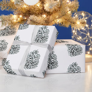 Papel De Regalo Patrón de piña navideña dibujado a mano Navidad