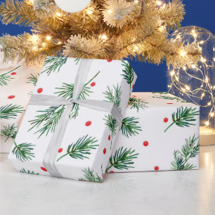Papel De Regalo Patrón de piña y bayas en acuarela