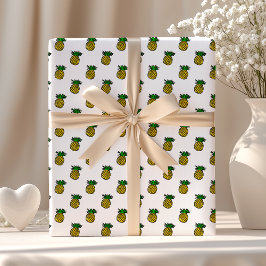 Papel De Regalo Patrón de piñas de frutas tropicales de verano